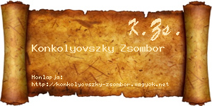 Konkolyovszky Zsombor névjegykártya